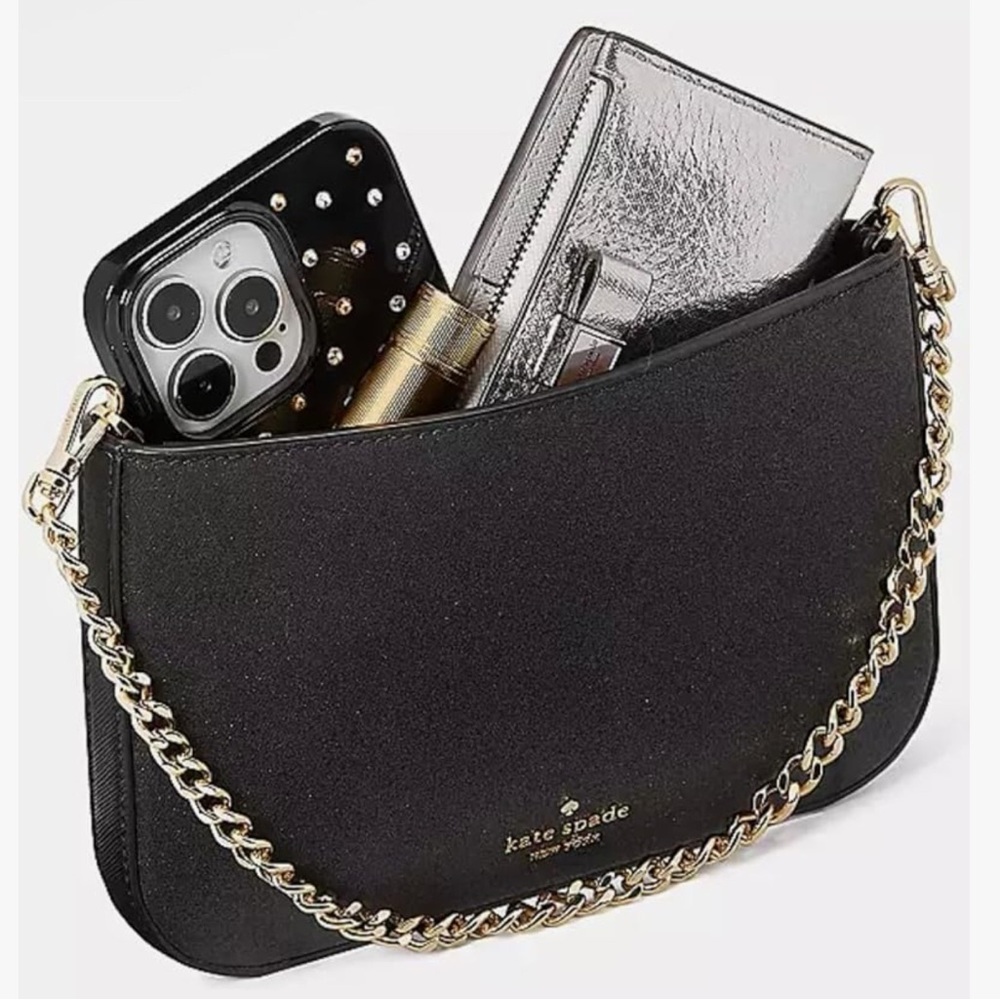 kate spade Black Crossbody with Gold Chain